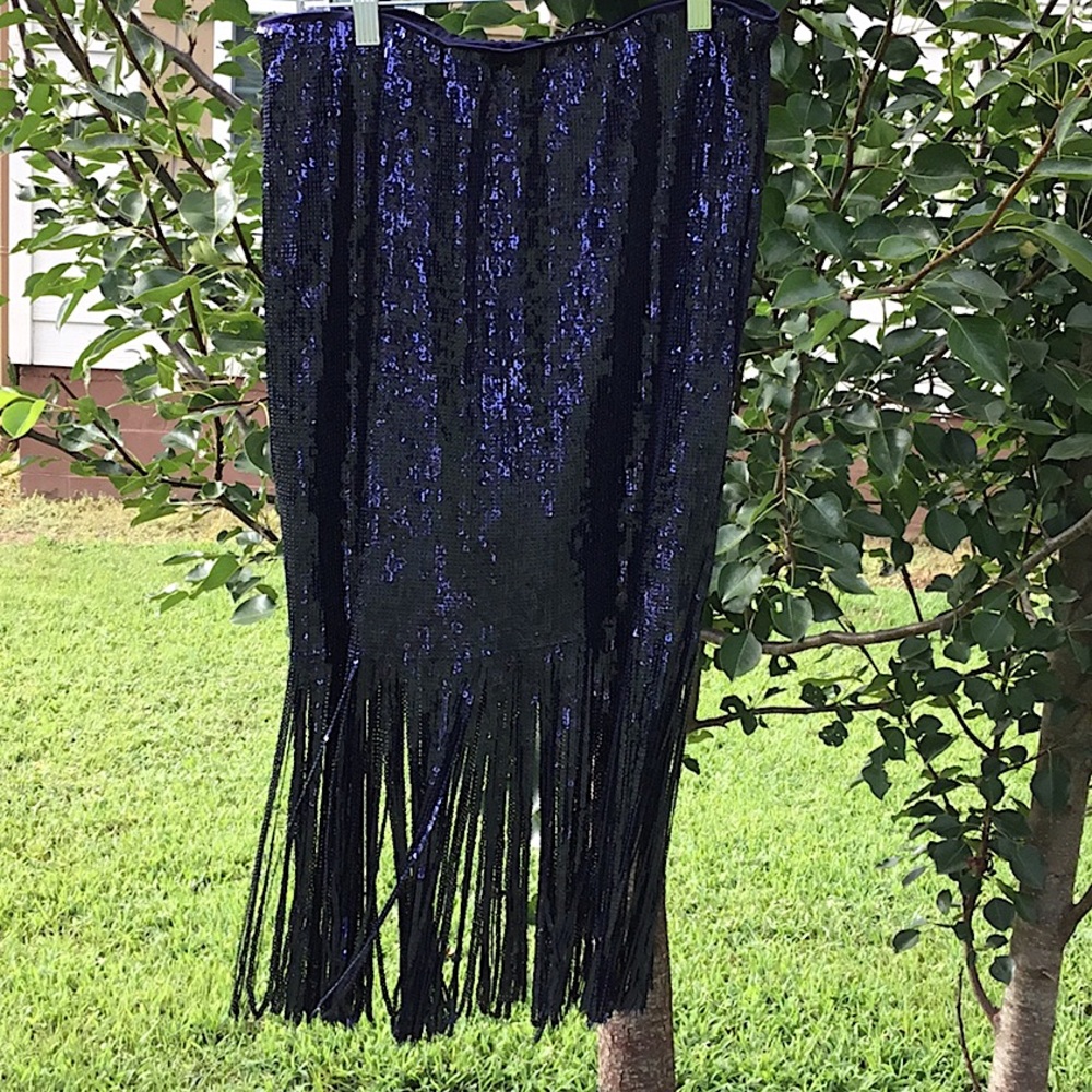 Endless Rose  Blue Sequin Flapper Skirt